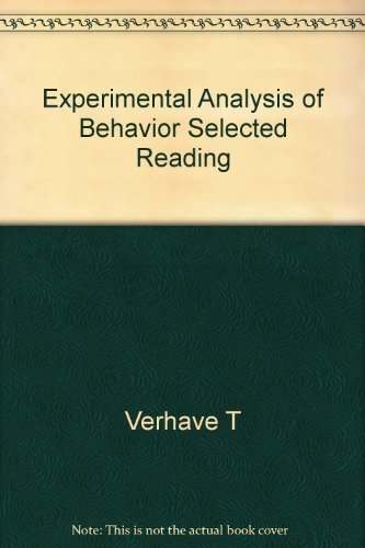Book The Experimental Analysis Of Behavior free
