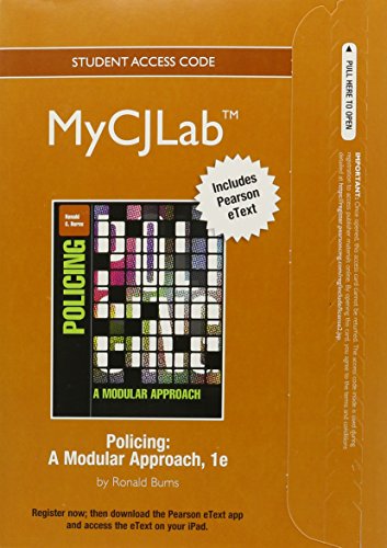 Book New Mycjlab with Pearson Etext -- Access Card -- For Policing: A Modular Approach free
