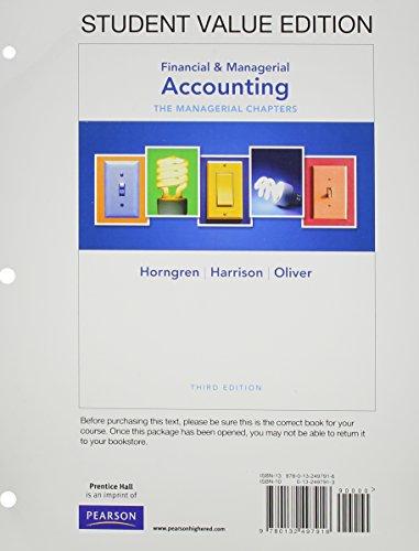 Book Financial & Managerial Accounting Ch 14-24 (managerial Chapters), Student Value Edition & New Myaccountinglab With Pearson Etext -- Access Card -- For ... Ch 14-24 (managerial Chapters) (3rd Edition) free