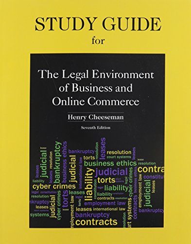 Book Study Guide for Legal Environment of Business and Online Commerce free