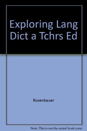 Book Exploring Lang Dict A Tchrs Ed free