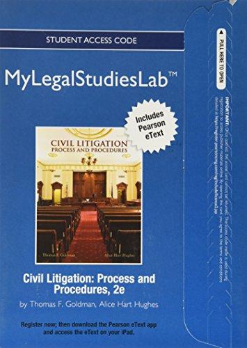 Book NEW MyLegalStudiesLab and Virtual Law Office Experience with Pearson eText -- Access Card -- for Civil Litigation: Process and Procedures free