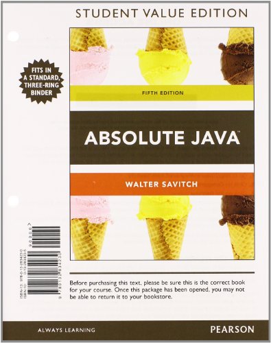 Book Absolute Java, Student Value Edition Plus MyProgrammingLab with Pearson eText -- Access Card Package (5th Edition) free