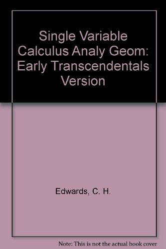 Book Single-variable calculus with analytic geometry: early transcendentals version free