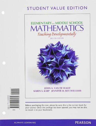 Book Elementary and Middle School Mathematics: Teaching Developmentally, Student Value Edition (8th Edition) free