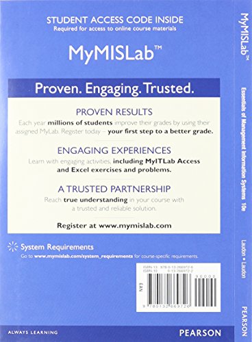 Book Essentials of MIS, Student Value Edition Plus MyMISLab with Pearson eText -- Access Card Package free