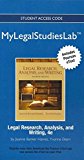 Book NEW MyLegalStudiesLab Virtual Law Office Experience with Pearson eText -- Access Card -- for Legal Research, Analysis, and Writing free