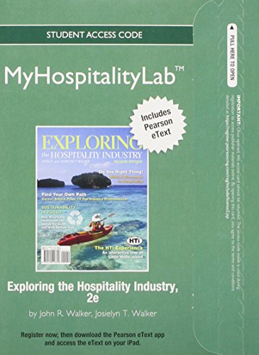 Book 2012 MyHospitalityLab with Pearson eText -- Access Card -- for Exploring the Hospitality Industry free