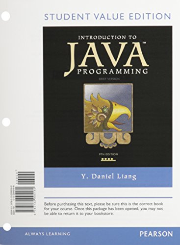 Book Introduction to Java Programming, Brief Version, Student Value Edition plus MyProgrammingLab with Pearson eText -- Access Card Package (9th Edition) free