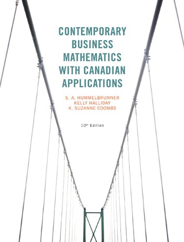 Book Contemporary Business Mathematics with Canadian Applications (10th Edition) free