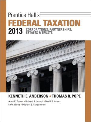 Book Prentice Hall's Federal Taxation 2013 + New Myaccountinglab With Pearson eText: Corporations, Partnerships, Estates & Trusts free