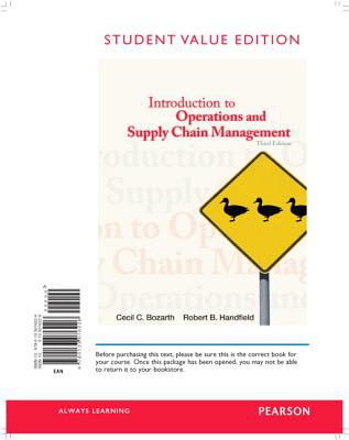 Book Introduction to Operations and Supply Chain Management, Student Value Edition (3rd Edition) free