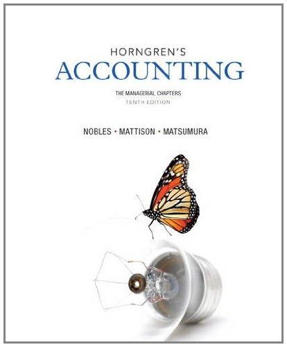 Book Horngren's Accounting, The Managerial Chapters (10th Edition) free