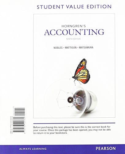 Book Horngren's Accounting, Student Value Edition (10th Edition) free
