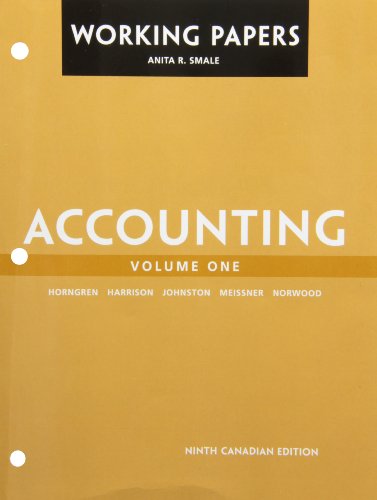 Book Working Papers for Accounting, Volume 1, Ninth Can free