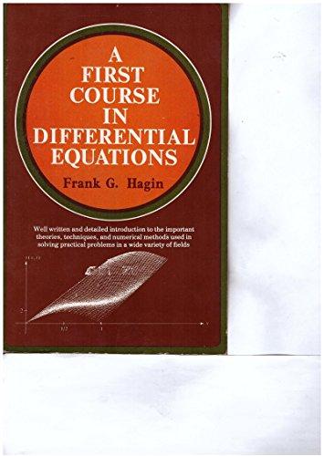 Book A first course in differential equations free