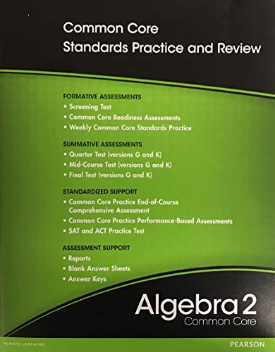 Book Algebra 2 Common Core Progress Monitoring Assessments free
