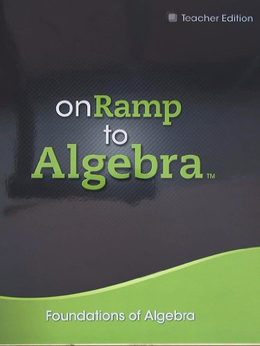 Book On Ramp to Algebra, Foundations of Algebra, Teacher Edition free