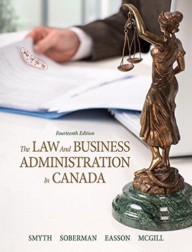 Book The Law and Business Administration in Canada (14th Edition) free