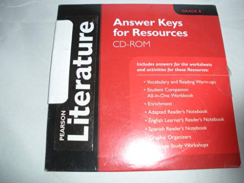 Book Answer Keys for Resources CD-ROM for Use with Pearson Literature Grade 8 free