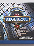 Book Pearson Texas, Algebra I, Student Text and Homework Helper, 9780133300635, 0133300633 free