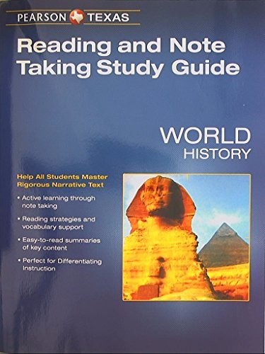 Book Pearson Texas, World History, Reading and Note Taking Study Guide, 9780133321708, 0133321703 free