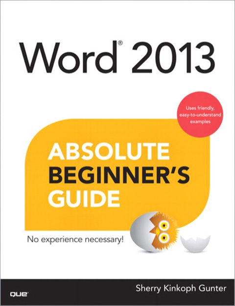 Book Word 2013 Absolute Beginner's Guide free