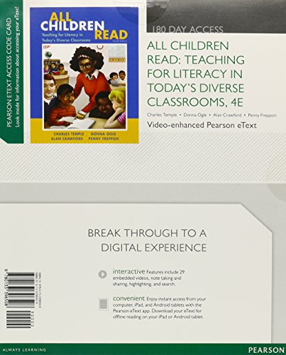 Book All Children Read: Teaching for Literacy in Today's Diverse Classrooms, Video-Enhanced Pearson eText -- Access Card (4th Edition) free