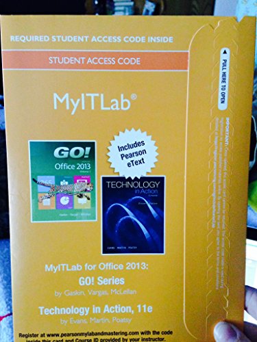 Book New Myitlab With Pearson Etext -- Access Card -- For Go! Series And Technology In Action With Microsoft Office 2013 free
