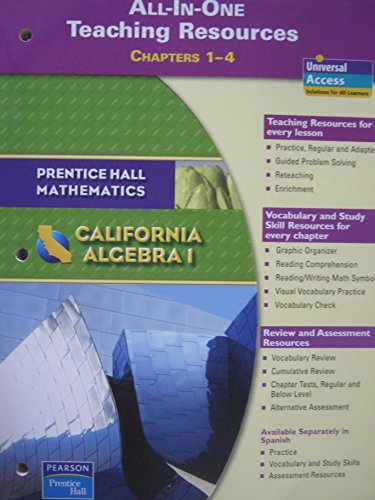 Book Algebra 1: California All - in - One Teaching Resources Chapters 1-4 free