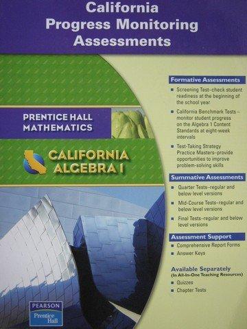 Book California Algebra 1 Progress Monitoring Assessments free