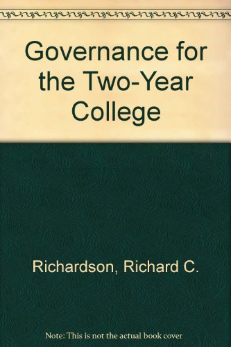 Book Governance For The Two-year College free