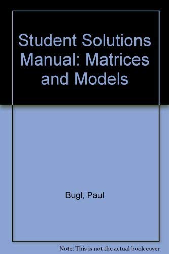 Book Student Solutions Manual: Differential Equations: Matrices and Models free