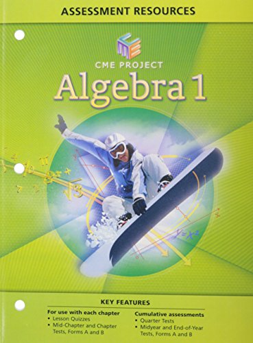 Book CENTER FOR MATHEMATICS EDUCATION PROJECT ALGEBRA 1 ASSESSMENT RESOURCES - BLACKLINE MASTERS free