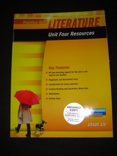 Book PRENTICE HALL LITERATURE 2010 UNIT 4 RESOURCE GRADE 6 free