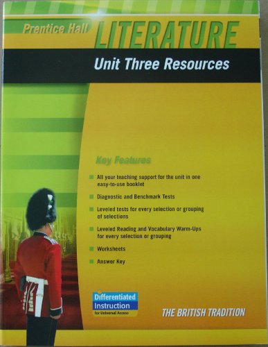 Book PRENTICE HALL LITERATURE 2010 UNIT 3 RESOURCE GRADE 12 free