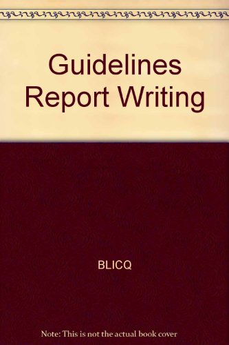 Book Guidelines Report Writing free