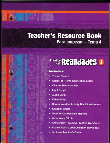 Book Realidades 1 Teachers Resource Book Para Empezar- Tema 4 free