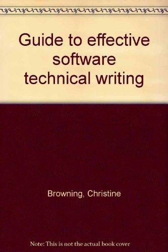 Book Guide to Effective Software Technical Writing free