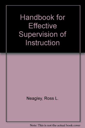 Book Handbook for effective supervision of instruction free
