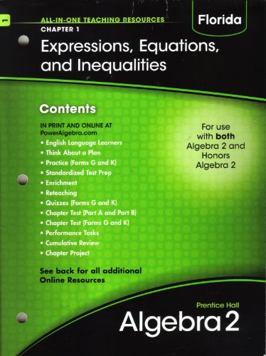 Book All In One Teaching Resources Chap. 1 Thru 10 (prentice Hall Algebra 2 And Honors Algebra 2) free