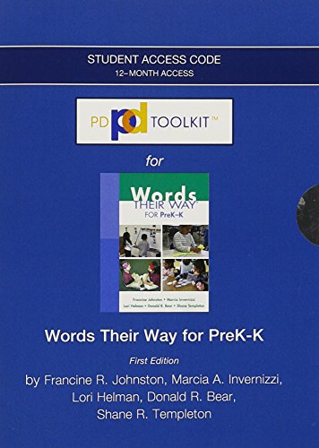 Book PDToolKit -- Standalone Access Card -- for Words Their Way for PreK-K (Words Their Way Series) free