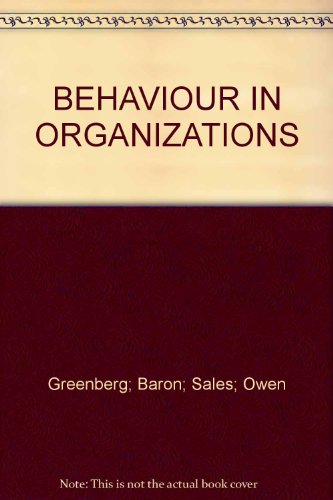 Book BEHAVIOUR IN ORGANIZATIONS free