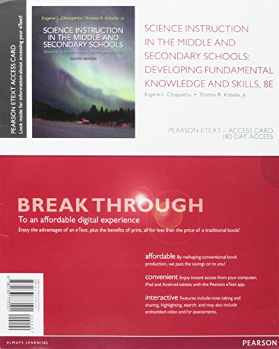 Book Science Instruction in the Middle and Secondary Schools: Developing Fundamental Knowledge and Skills, Pearson eText -- Access Card free