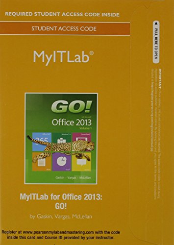 Book MyLab IT without Pearson eText -- Access Card -- for GO! with Office 2013 Volume 1 (Replacement Card) free