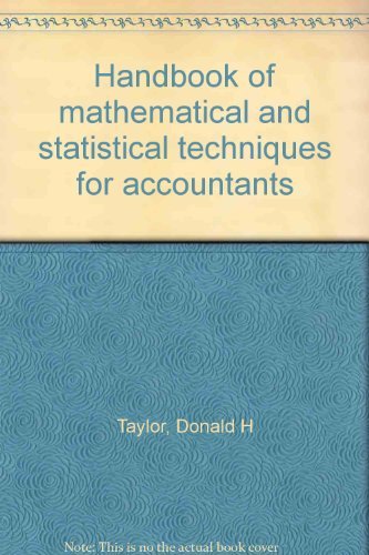 Book Handbook of mathematical and statistical techniques for accountants free