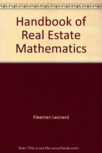 Book Handbook Of Real Estate Mathematics free