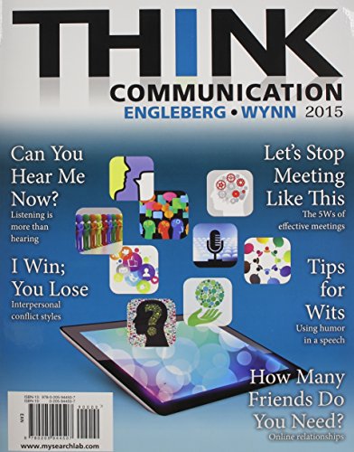 Book THINK Communication Plus NEW MySearchLab with Pearson eText -- Access Card Package (3rd Edition) free