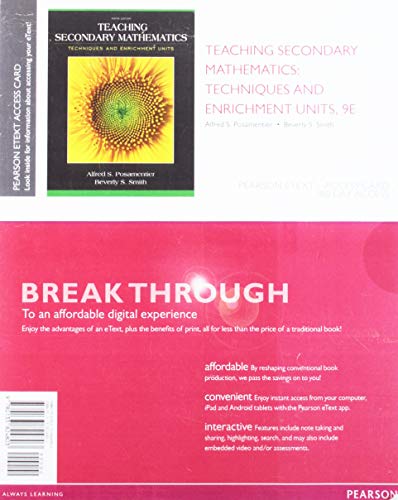 Book Teaching Secondary Mathematics: Techniques and Enrichment Units, Pearson eText -- Access Card free