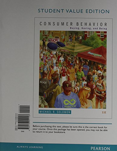 Book Consumer Behavior: Buying, Having, and Being, Student Value Edition Plus 2014 MyMarketingLab with Pearson eText -- Access Card Package (11th Edition) free
